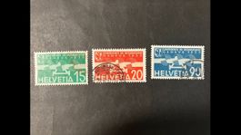 Flugpost, Kat. F16-18, gestempelt, KP 85.--