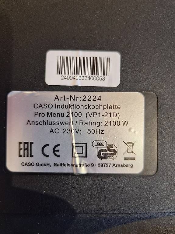 Cucine: Caso Induktionskochplatte Pro Menu 2100W – Usato da Russikon venduto da Geimi89 4
