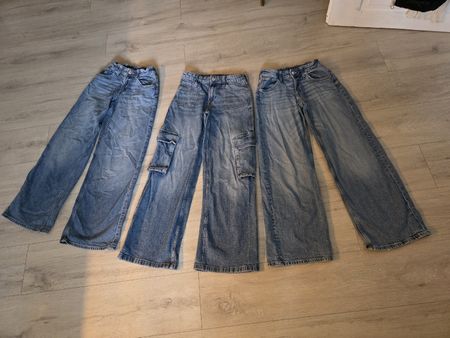 3 Jeans Hosen Set blau Denim für Mädchen gebraucht 152