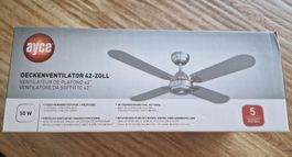 NEU: Deckenventilator Ayce, Silber, 3 Jahre Garantie!