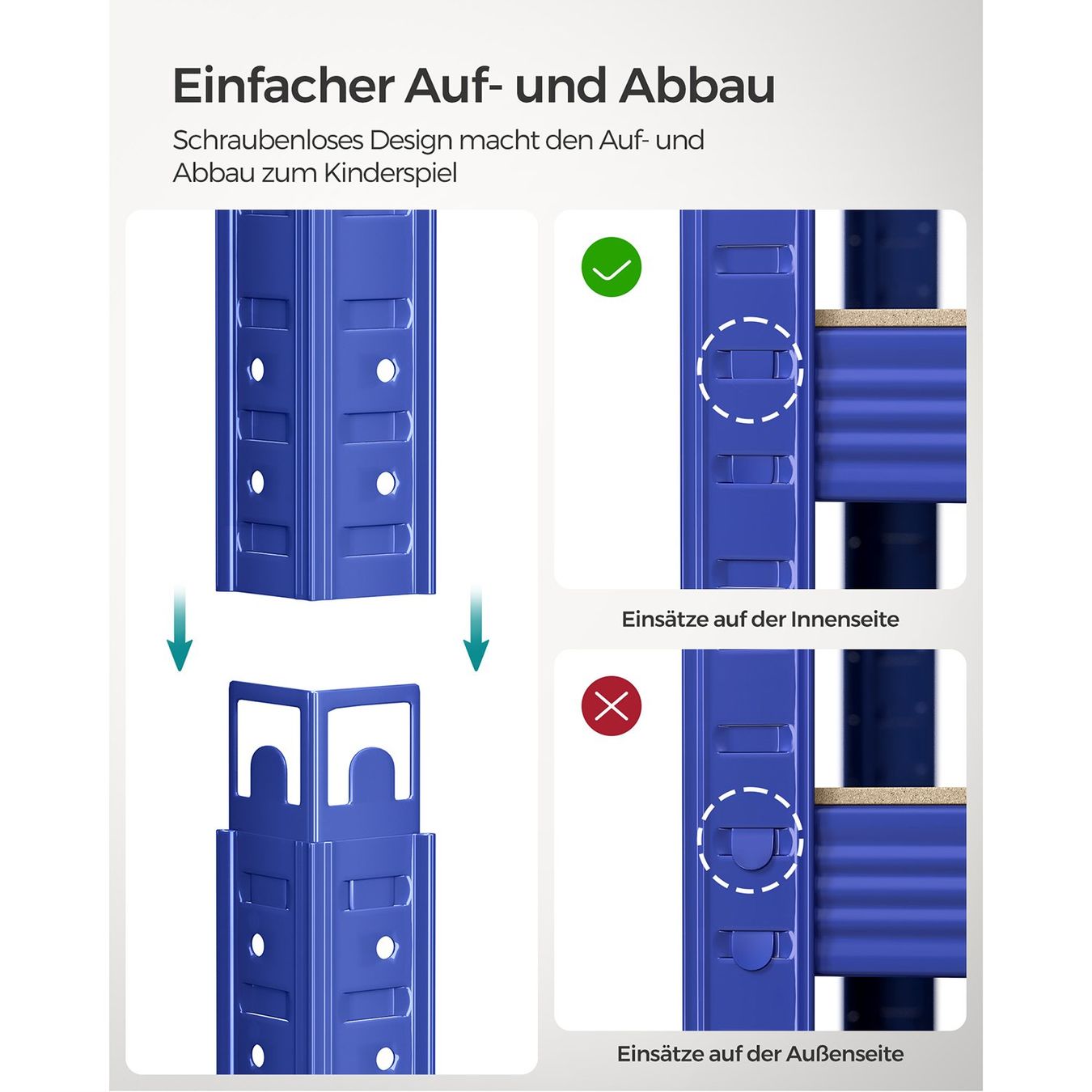 Scaffali: 2er Set Lagerregal 200 cm hoch blau – Nuovo e nell'imballaggio originale da Lachen SZ venduto da MAMORU-MOEBEL 4