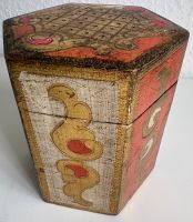 Orientalische Schatulle Holzschachtel mit Deckel 6-Eckig