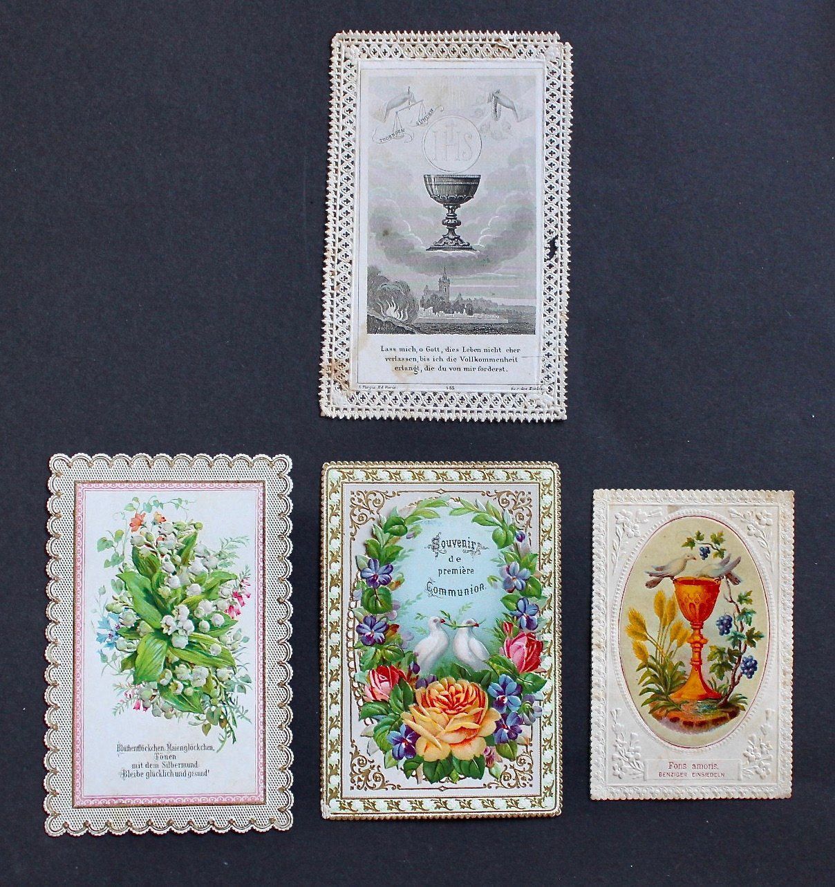 Incisioni: 4 ANDACHTSBILDER, SPITZENBILDER, UM 1900. – Usato da Grandcour venduto da Flowerstyle