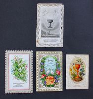 4 ANDACHTSBILDER, SPITZENBILDER, UM 1900.