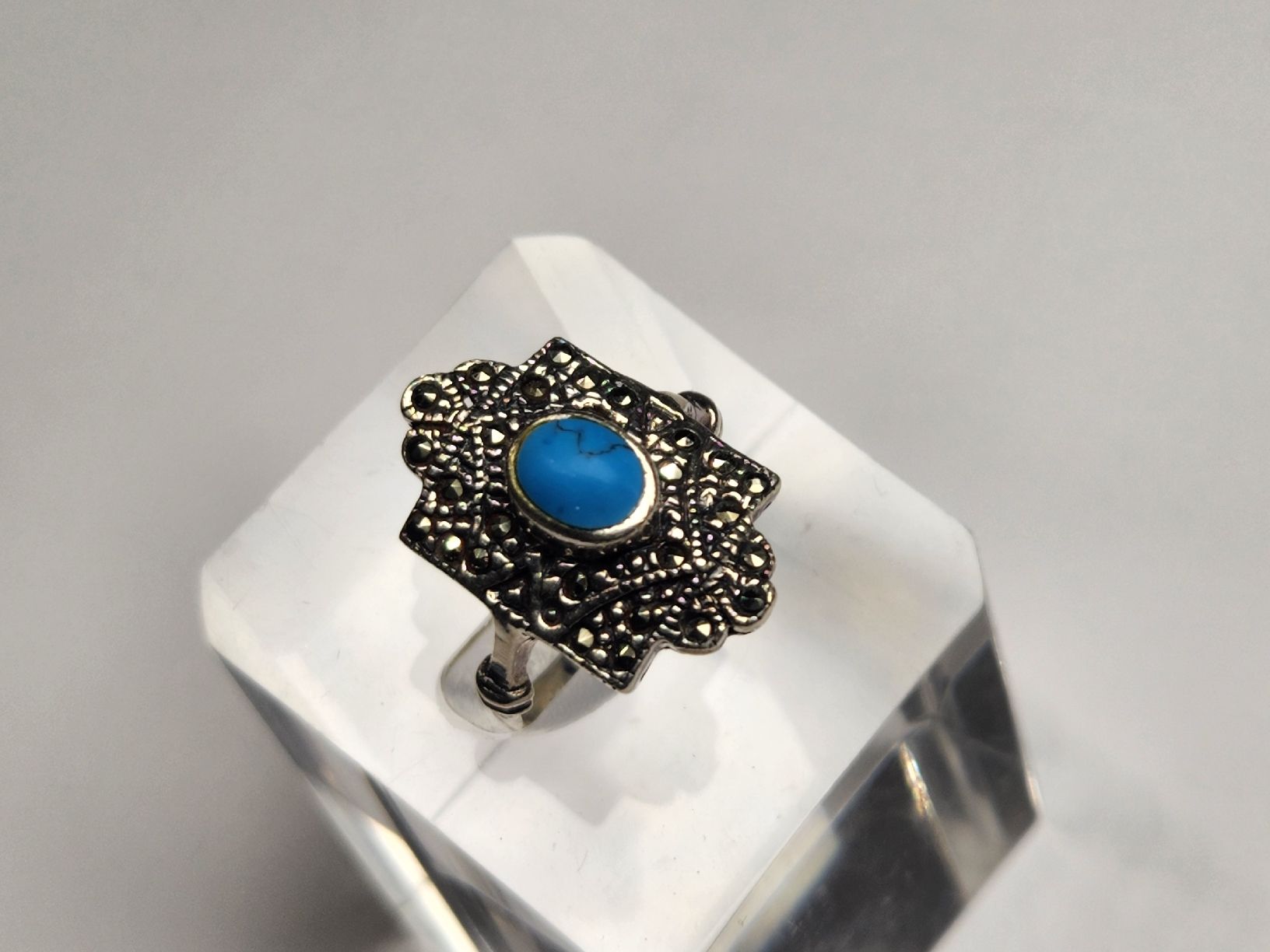 Anelli: Vintage Silber Ring mit Türkis Stein, Grösse 53 – Usato da St. Gallen venduto da GIULESGG 9