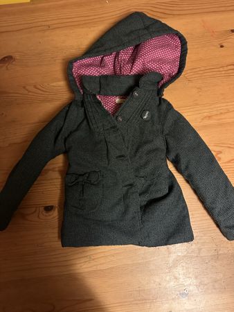 Mädchen Jacke dunkelgrau mit Kapuze NAF NAF gefüttert