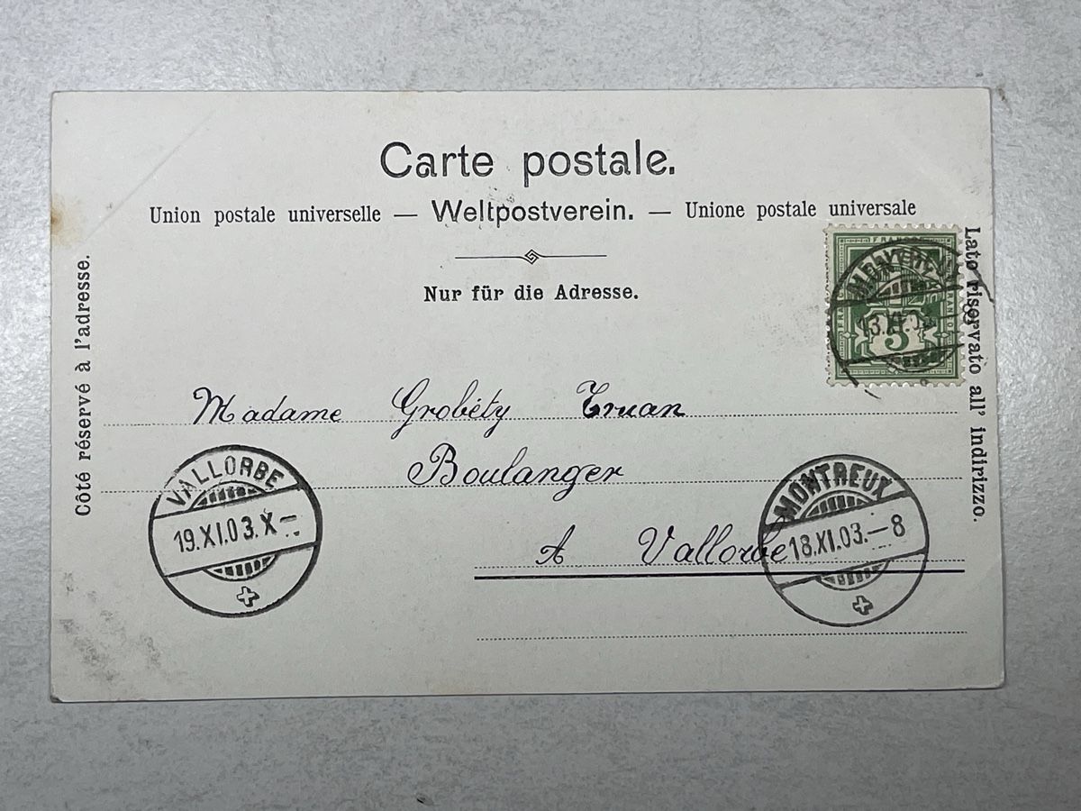 Cartoline postali: Territet Débarcadère Genfersee 1903 – Usato da Strengelbach venduto da Aschatan5 1
