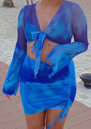 Sommer Set! Blaues zweiteiliges Set, Grösse M