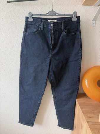 Levi's High Waisted Taper Jeans W31 L27 Dark Wash 