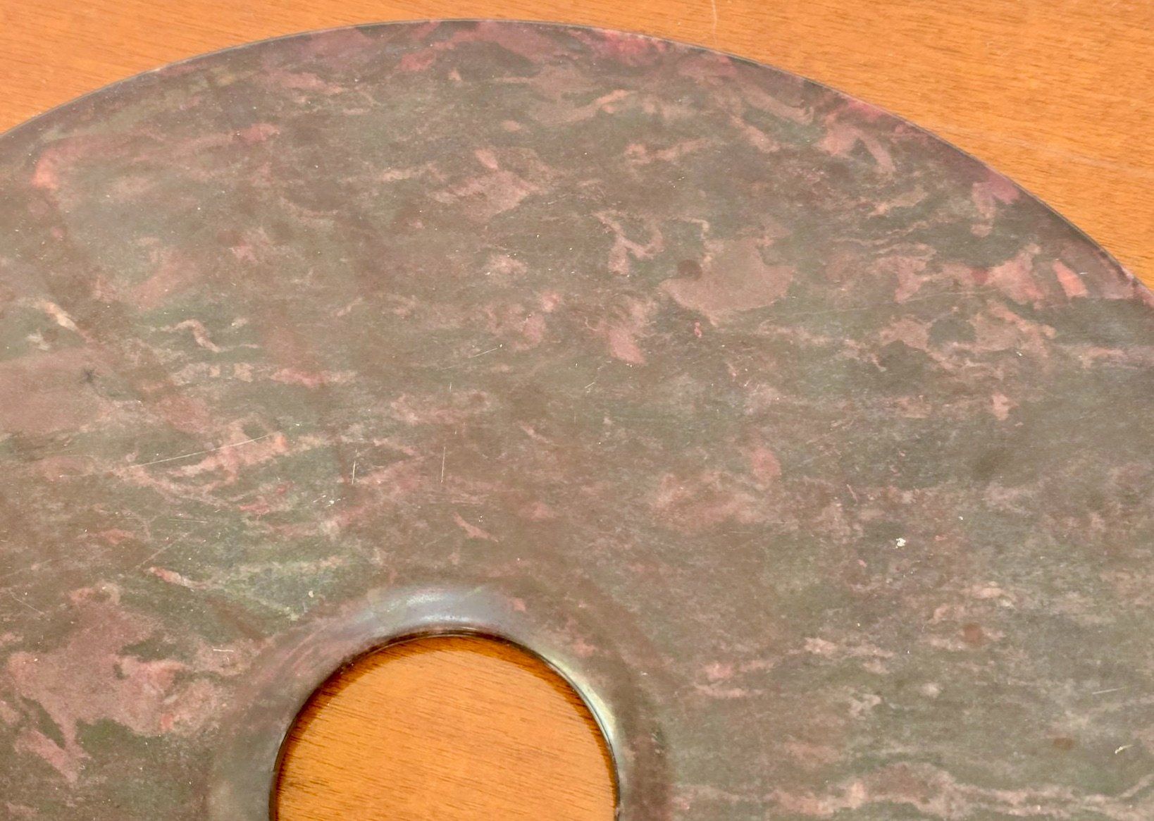 Minerali & Pietre curative: China "Jade" Bi-Scheibe gross 30cm Serpentin? – Usato da Basel venduto da chinarh891 5