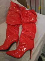 🔥 Provokante rote Overknee-Stiefel – Gr. 42 – Neu & gefütte