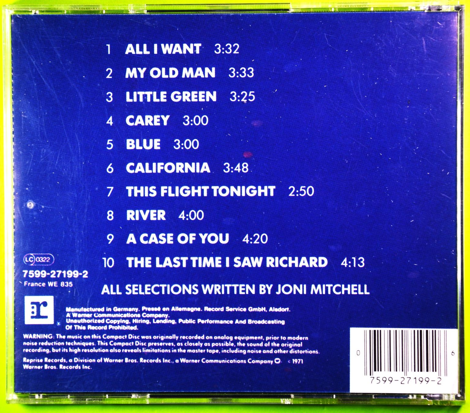 CD: JONI MITCHELL  /  BLUE  /  MIT BOOKLET MIT DEN SONGTEXTEN ! – Nuovo (secondo la descrizione) da Luzern venduto da piro12 1
