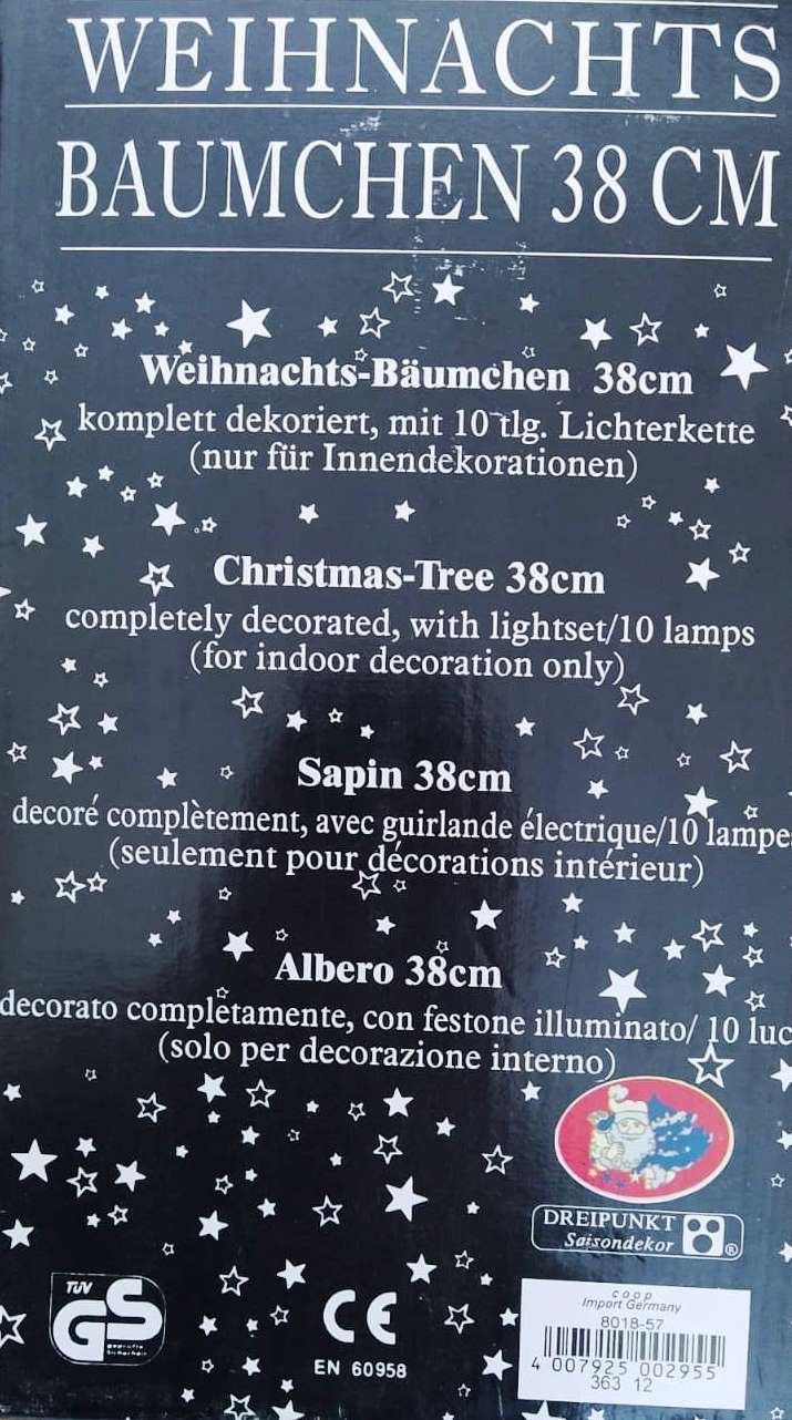 Tutte le decorazioni: Weihnachts-Bäumchen / Tischbaum mit Beleuchtung, 38cm – Nuovo e nell'imballaggio originale da Zürich venduto da 1980ale 4