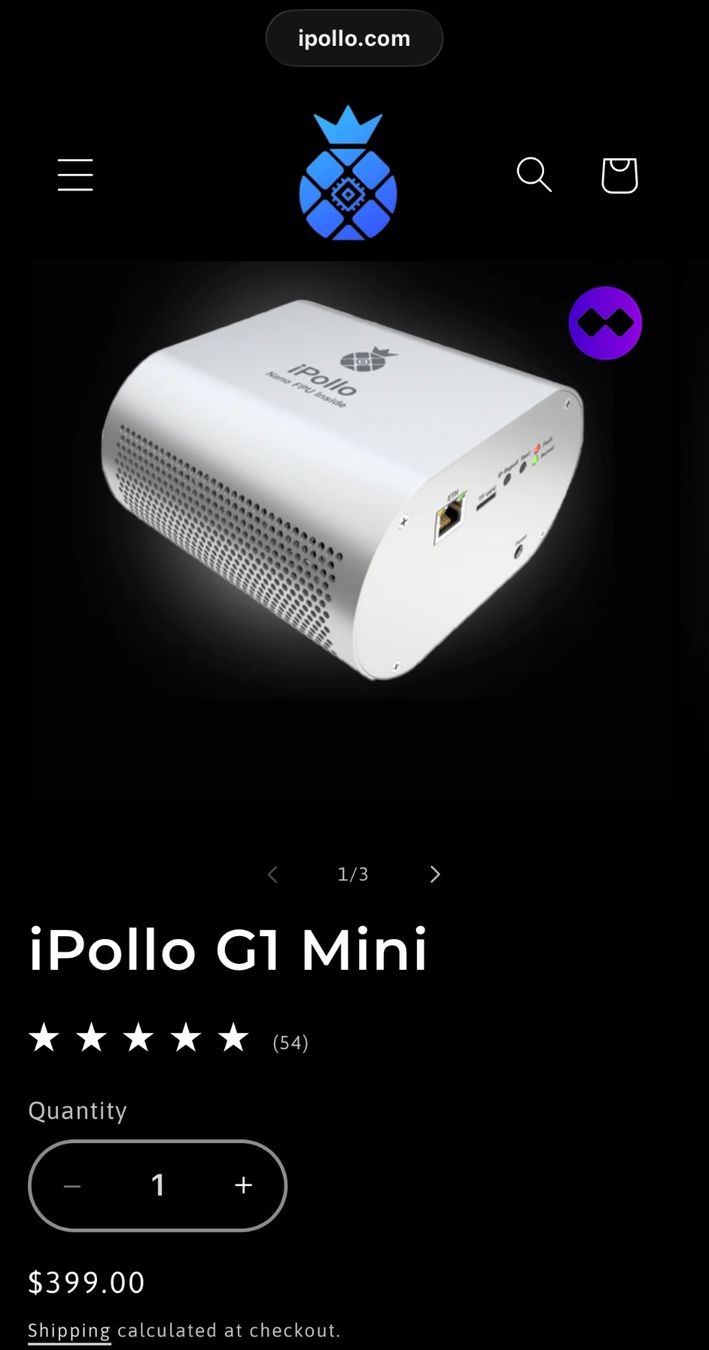 Coin Miner: iPollo G1 Mini, Doppel Algorithmus, 4.0 GP/s, 120W – Neuf avec emballage d'origine à Rorschach par Manuel-Zeno 2
