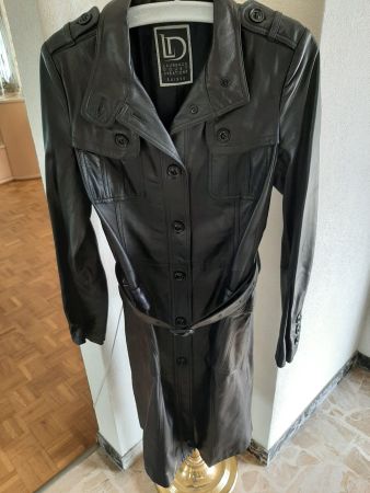 NEUER Schicker Damen Ledermantel Laurence Gr. 42 Schwarz