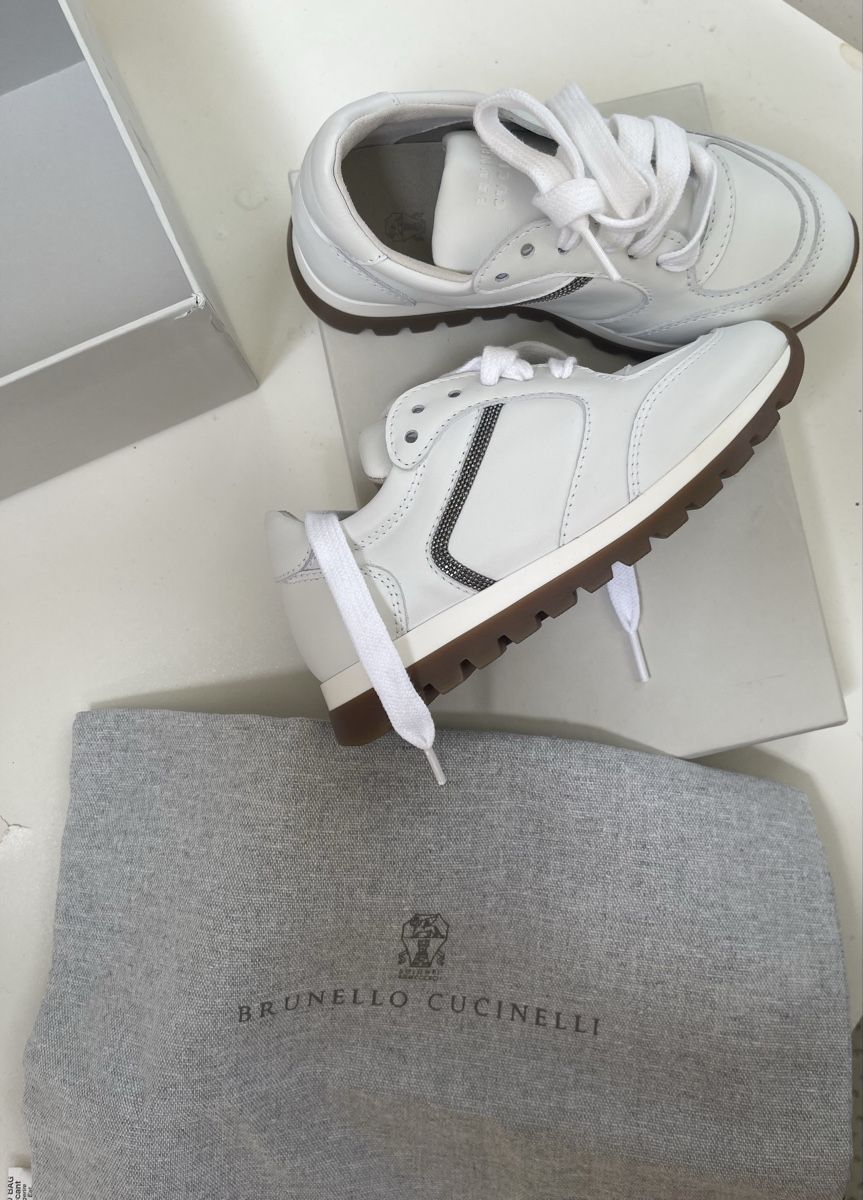 Brunello Cucinelli Chaussures hommes: Baskets Brunello Cucinelli blanches cuir neuves taille 27 – Neuf avec emballage d'origine à Geneve par fai_fz22 3