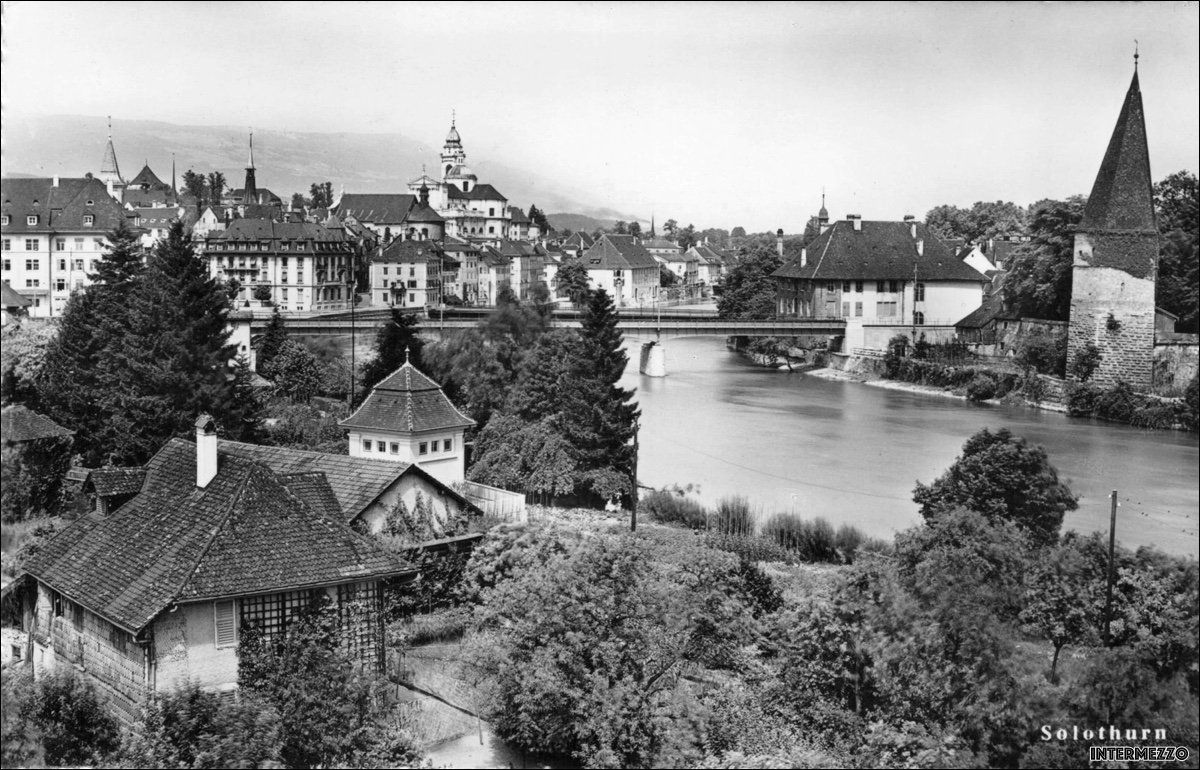 Cartoline postali: Solothurn // 1953 Aare // Ansichtskarte alt – Usato da Basel venduto da intermezzo12