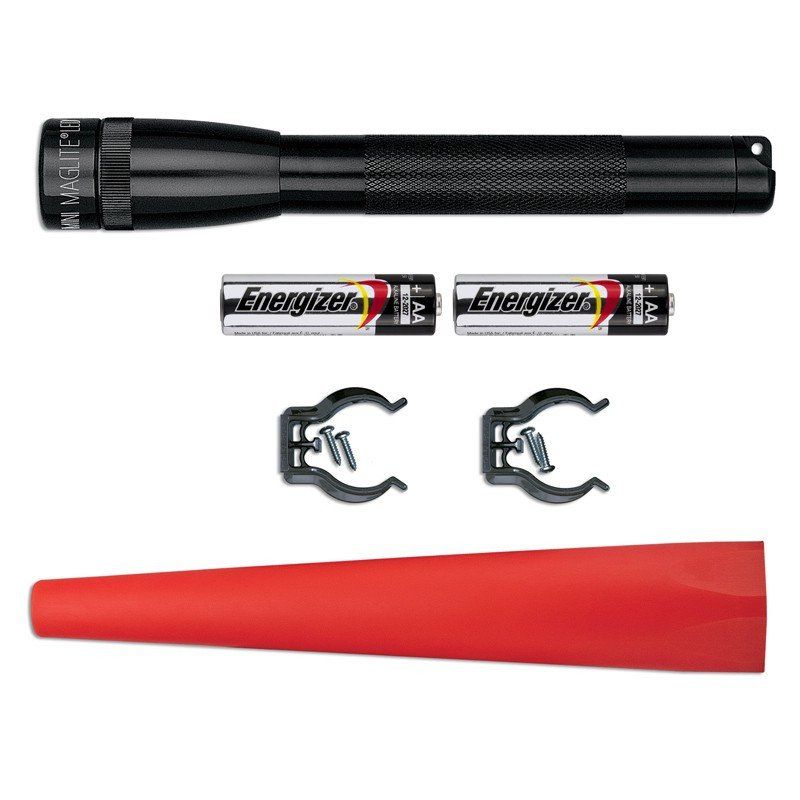 Lampade: MINI MAGLITE LED Flashlight black & safety pack red – Nuovo e nell'imballaggio originale da Dietlikon venduto da SAT-SWISS