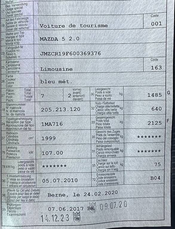 Automobili: Mazda 5  2.0l 7Plätzer – Usato da Merzligen venduto da Kima81 3