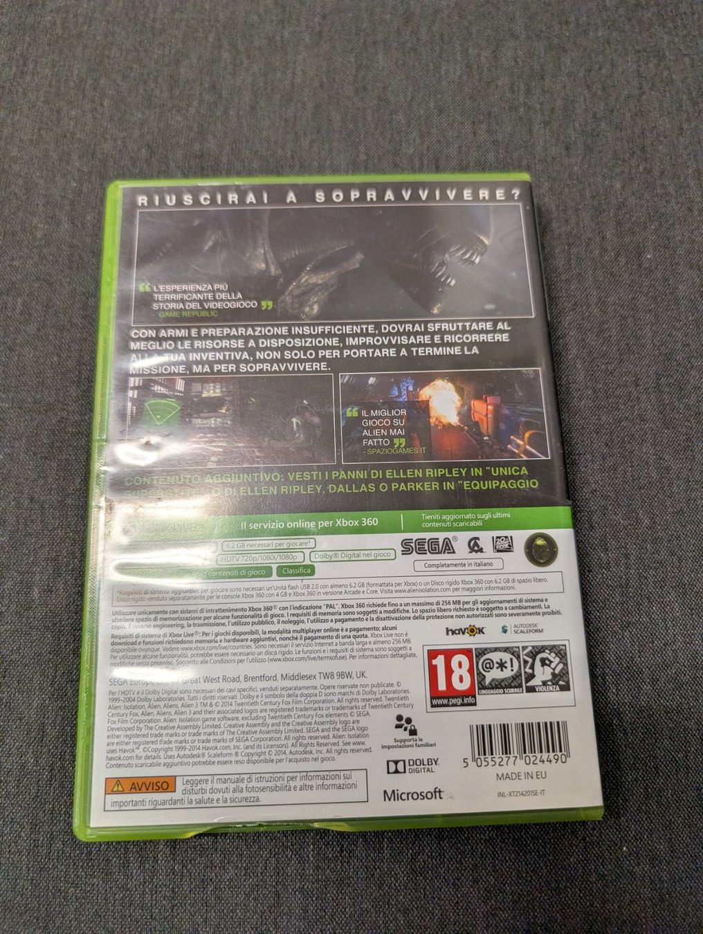 Giochi: Alien isolation edizione ripley Microsoft Xbox 360 – Usato da Giubiasco venduto da Ticinerd 1