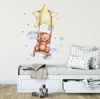 Wandaufkleber Wandtattoo Kinderzimmer Teddybär Schaukel