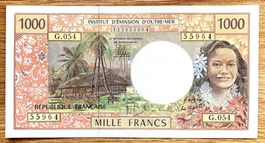 1000 Francs Französisch Übersee!!! Top Zustand!!!