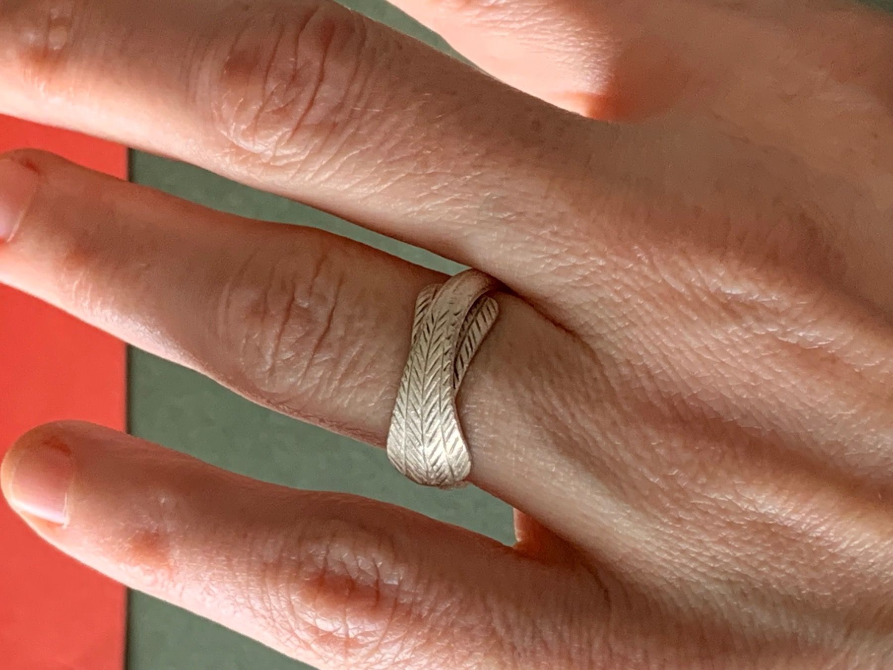 Ringe: Silberring feines Blatt lappend (53) – Gebraucht aus Dittingen von Bellevista 1