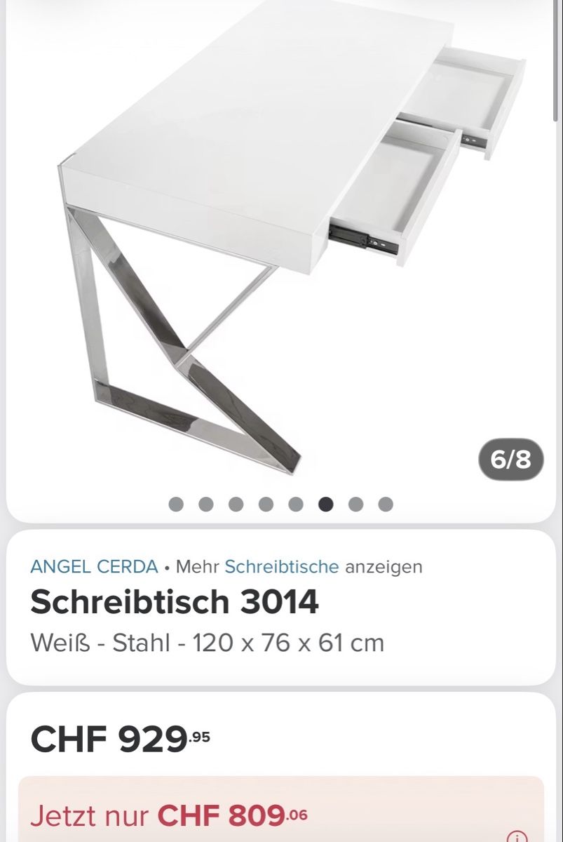 Schreibtische: Schreibtisch ANGEL CERDA – Neu (gemäss Beschreibung) aus Meilen von vanotti 2