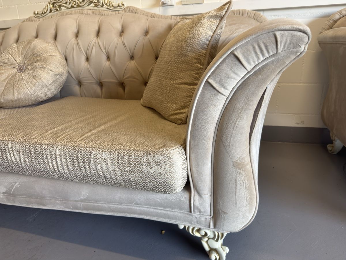 Sofas: Vintage Sofa-Set / 2 Sofas in Beige-Creme – Gebraucht aus Wangen b. Olten von aty_cl6x 8
