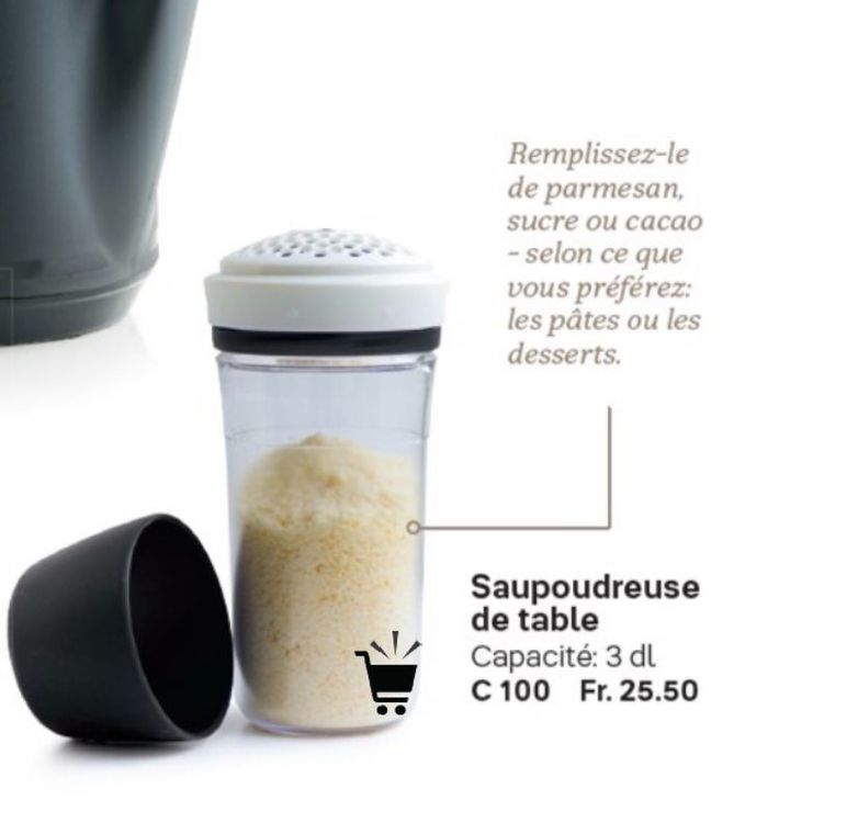 tupperware saupoudreuse allegra sucrier orange et transparent