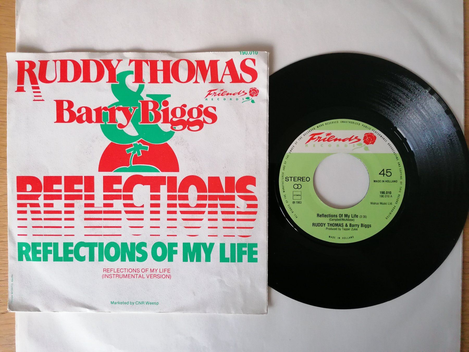 Dischi in vinile: Ruddy Thomas & Barry Biggs - Reflections Vinyl Single – Usato da Beinwil am See venduto da Funkthesizer