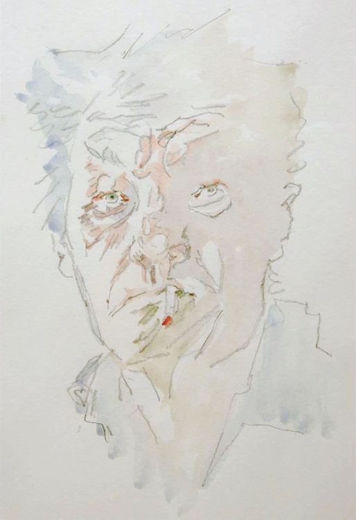 🌟 Alfred Bernegger XXL Vintage Aquarell DER RAUCHER sign.🌟 Acheter