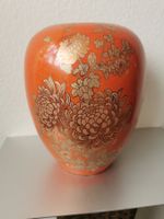 China is antique -Vase, orange mit Goldmuster, Top!