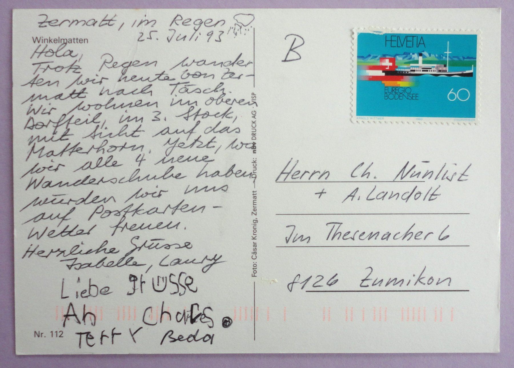 Cartoline postali: Winkelmatten – Difettoso da Fétigny venduto da Billy2miny 1