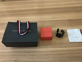 Hilfiger Collection Armband Nieten Leder Schwarz Gr. M