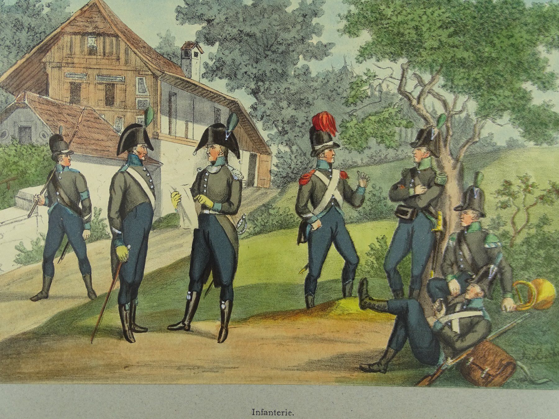 Grafiken & Lithographien: LUZERNER MILIZEN, LITHOGRAPHIE UM 1890 – Gebraucht aus Grüningen von Kartensammler 2