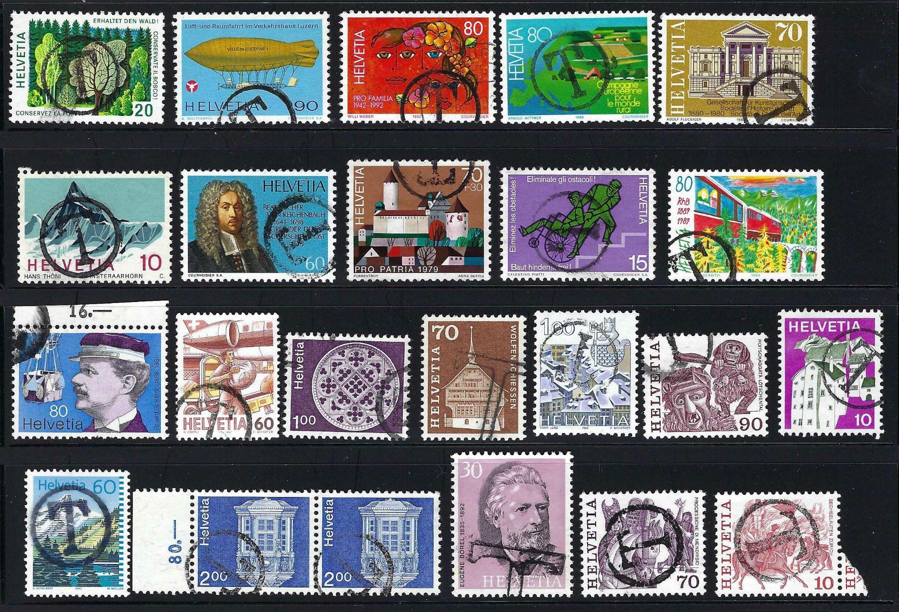 Tutti i francobolli: Diverse Briefmarken mit T-Stempel entwertet 7m – Usato da Aarau venduto da fussball-fussball