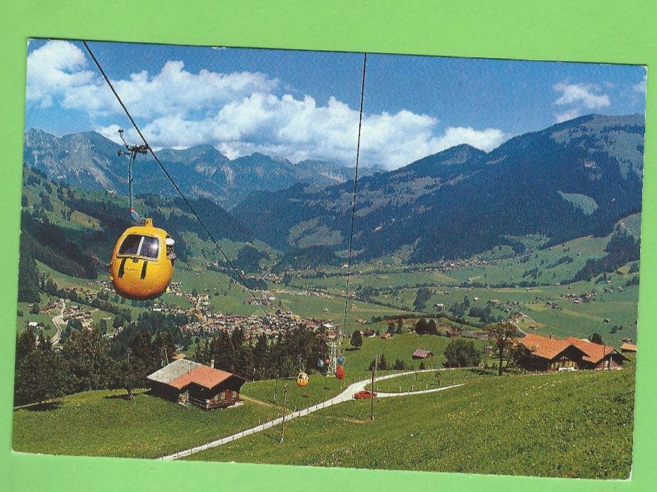 Cartoline postali: Zweisimmen-Rinderberg Gondelbahn – Usato da Zürich venduto da t24_de