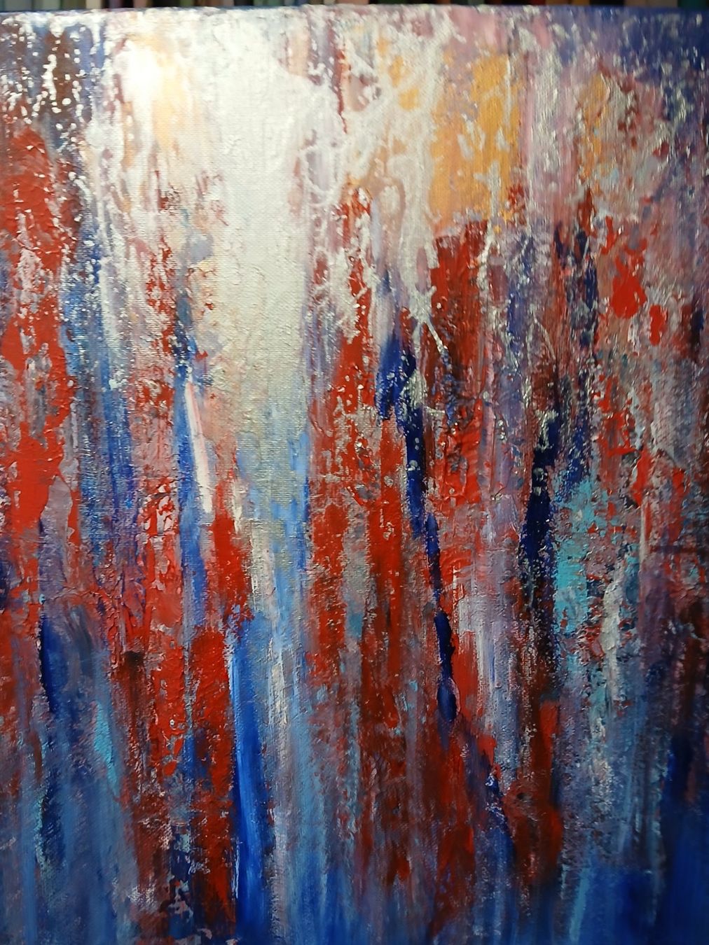 Dipinti: Originalgemälde, Blau mit Silber, Leinwand 40x40 cm – Nuovo e nell'imballaggio originale da Beinwil am See venduto da Superchance 1