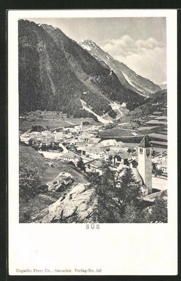 Ansichtskarten: Süs, Phototypie, um 1920 – Gebraucht aus Frauenfeld von POML