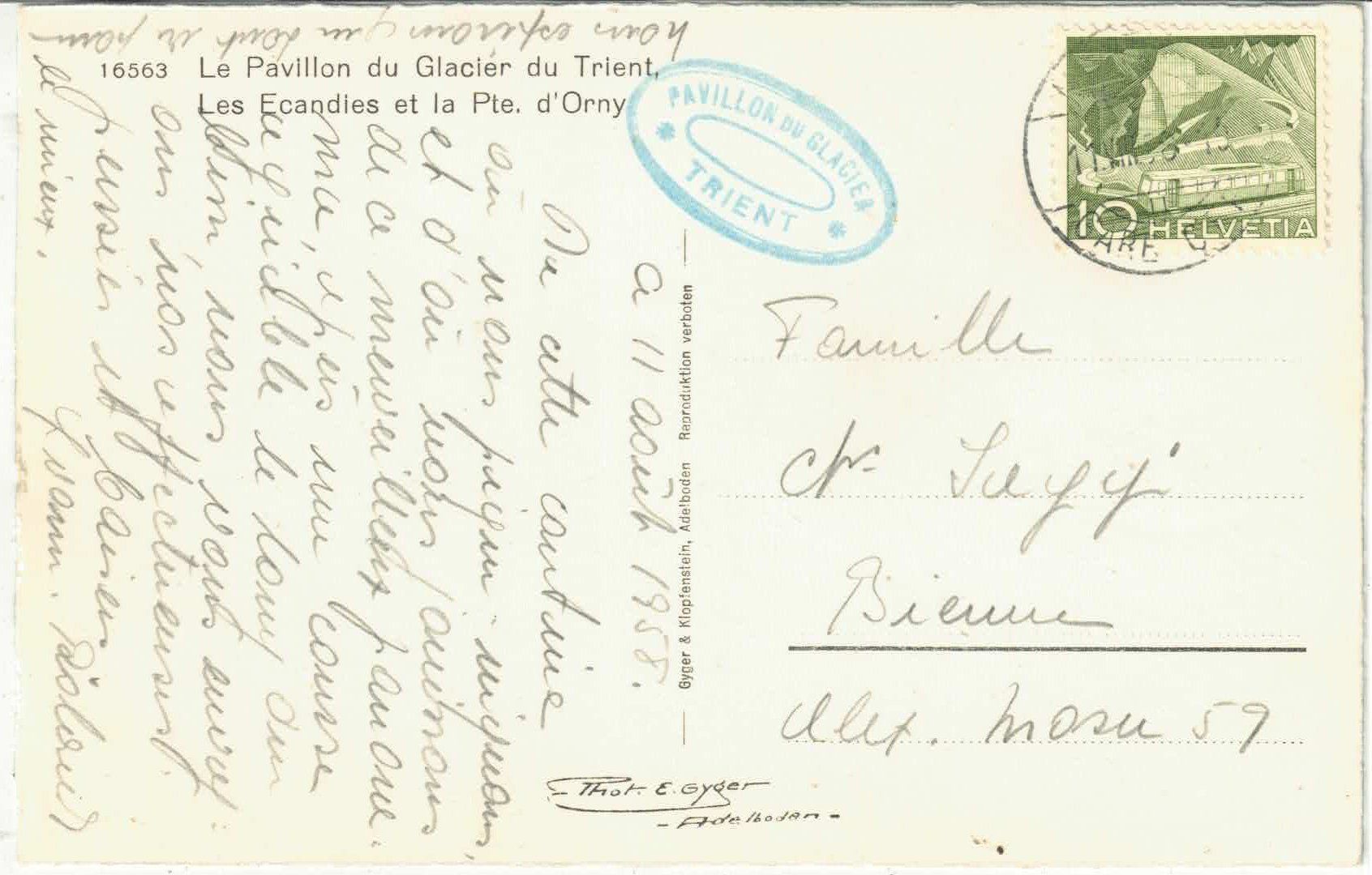 Cartoline postali: Pavillon du Glacier du Trient - Photo: E. Gyger – Usato da Ettingen venduto da Kartenplanet 1