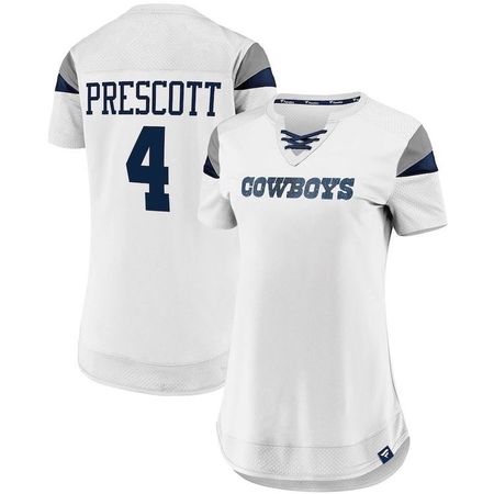 NFL Damen T-Shirt Cowboys Prescott Nr 4 Weiss Gr. S neu