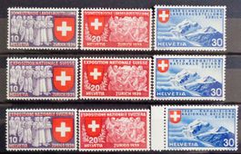 SUISSE 1939: Expo nationale, les séries de/fr/it, **