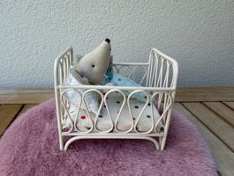 Puppenhausmöbel Babybett  - passt auch zu Maileg