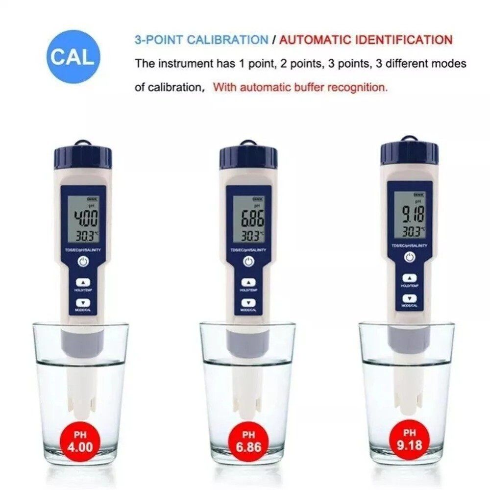 Misurare: Digital PH TDS EC Messgerät 5in1 Wassertester Mit leuchtung – Nuovo (secondo la descrizione) da Kirchdorf AG venduto da Apost008 4