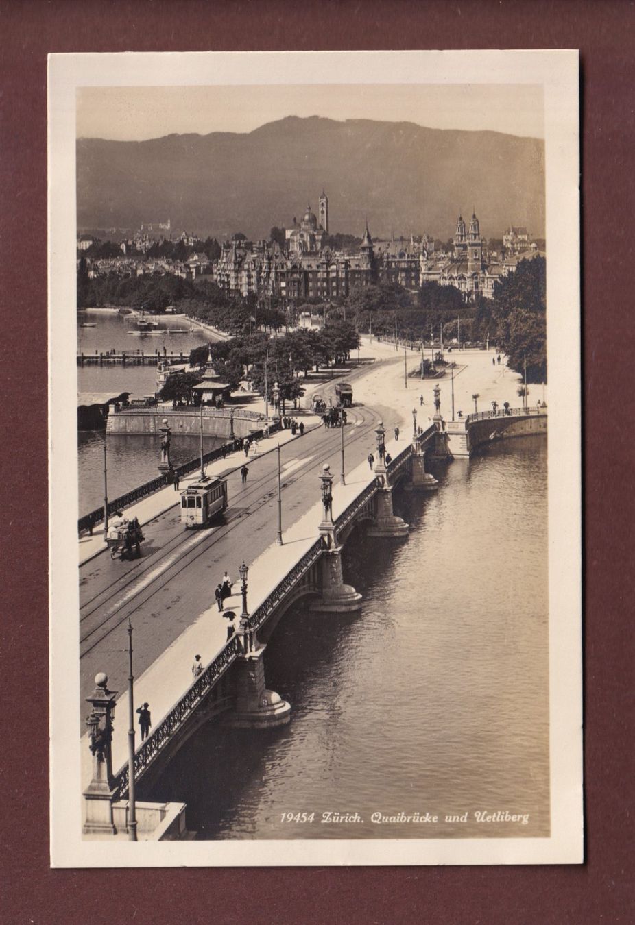 Cartoline postali: ZÜRICH - Quaibrücke - Tram – Usato da Pully venduto da nicecards