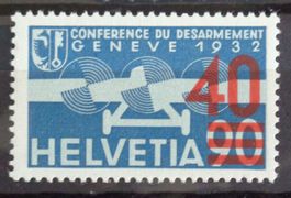 SUISSE 1936: poste aérienne, 40 sur 90 c, rouge clair, **