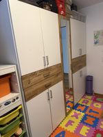 Kleiderschrank mit Spiegel, 225 x 58 x 208 cm