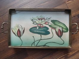 Massives Jugendstil Ziertablett mit Seerosen-Motiv (um 1900)