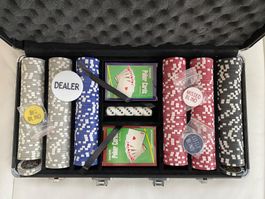 Poker-Spiel-Set alles was man braucht in Koffer wie neu
